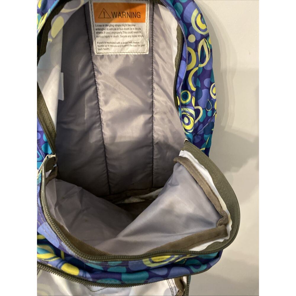 L.L. Bean Backpack Daypack Book Bag Reflective Camping Hiking School Blue Purple - Picture 8 of 9